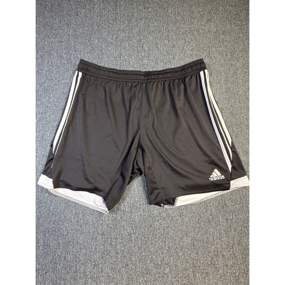 Adidas Climacool Soccer Shorts Mens 2XL Black White Striped Athletic Training